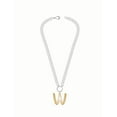 thumbnail image 1 of No Boundaries Mixed Metal Initial Bubble Letter Necklace, 1 Piece, Letter W, 1 of 1