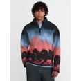 thumbnail image 1 of No Boundaries Mock Neck Quarter Zip Fleece Graphic Print Pullover, Men’s XS-4XLT, 1 of 5