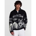thumbnail image 1 of No Boundaries Mock Neck Quarter Zip Fleece Graphic Print Pullover, Men’s XS-4XLT, 1 of 5