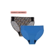 No Boundaries Bikini Moderate Adaptive Absorbency Period Underwear, 2-Pack, Women’s Sizes S-XXL