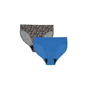 No Boundaries Moderate Bikini Period Underwear, S - XXL, 2 Pack