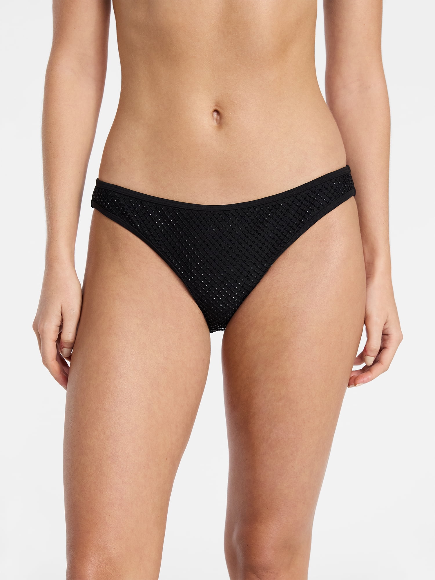 No Boundaries Faux Rhinestone Bikini Bottoms, Women's XXS-XXL