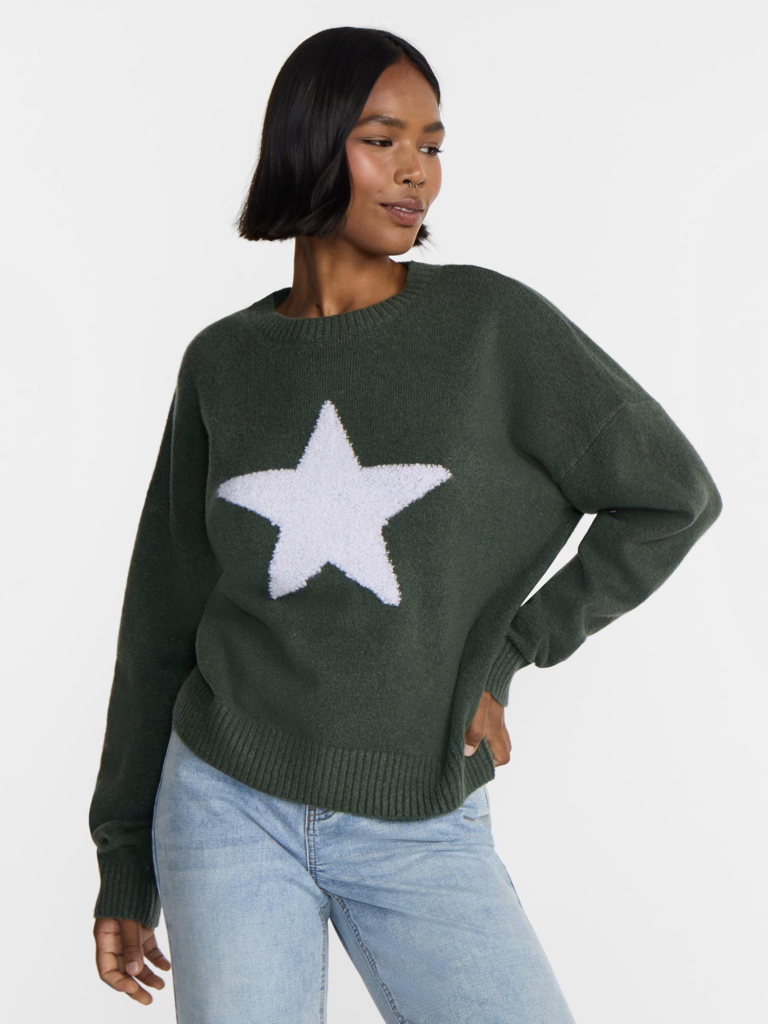 No Boundaries Motif Sweater, Lightweight, Women's and Women's Plus XXS-4X