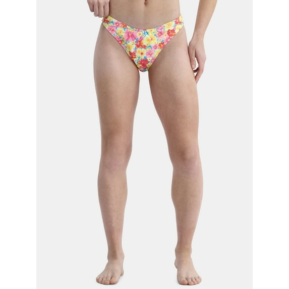 No Boundaries High Leg Mid Rise Cheeky Bikini Bottom, Sizes XXS-XL