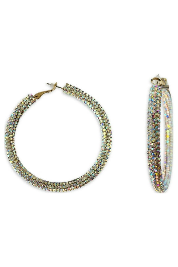 Multicolor Crystal Hoop Earrings