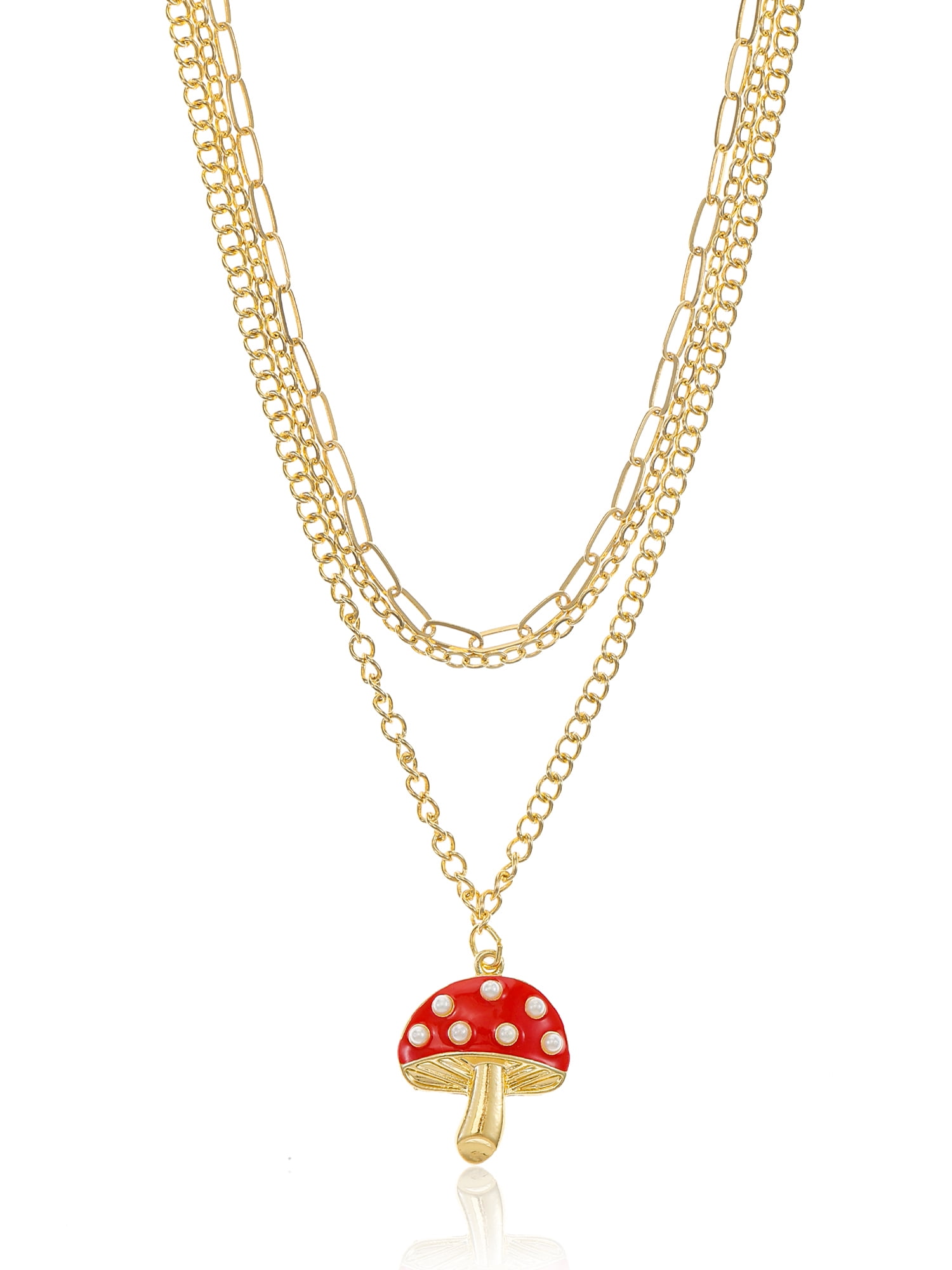 No Boundaries Necklace Trio with Mushroom Pendant, 3 Pieces