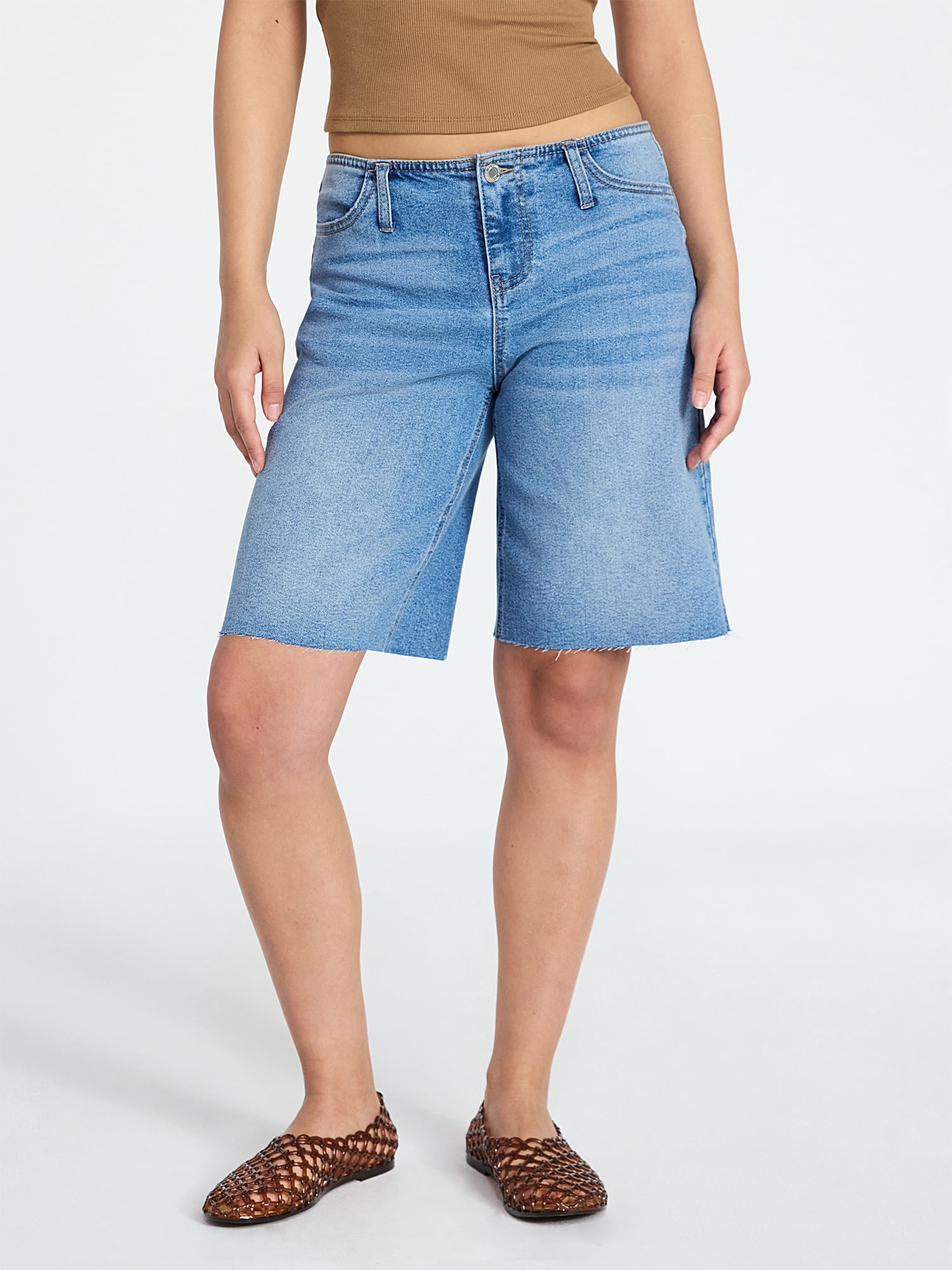 No Boundaries No Waist Baggy Jorts, Women's XXS-XXL