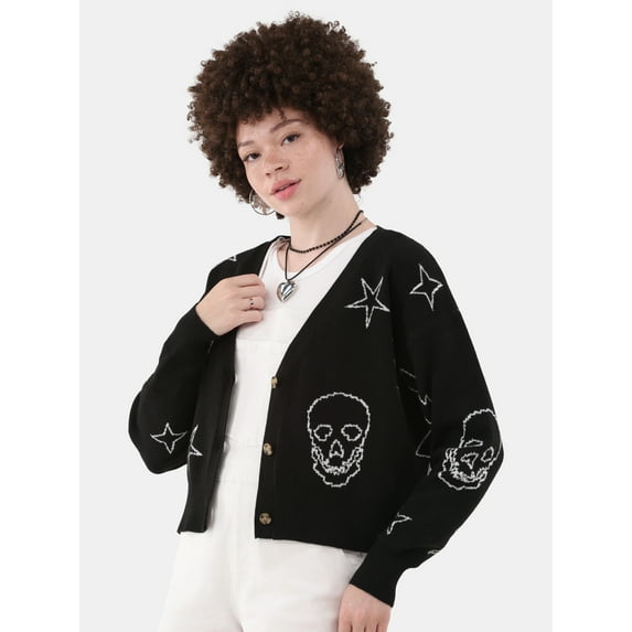 No Boundaries Novelty Cardigan, Women's