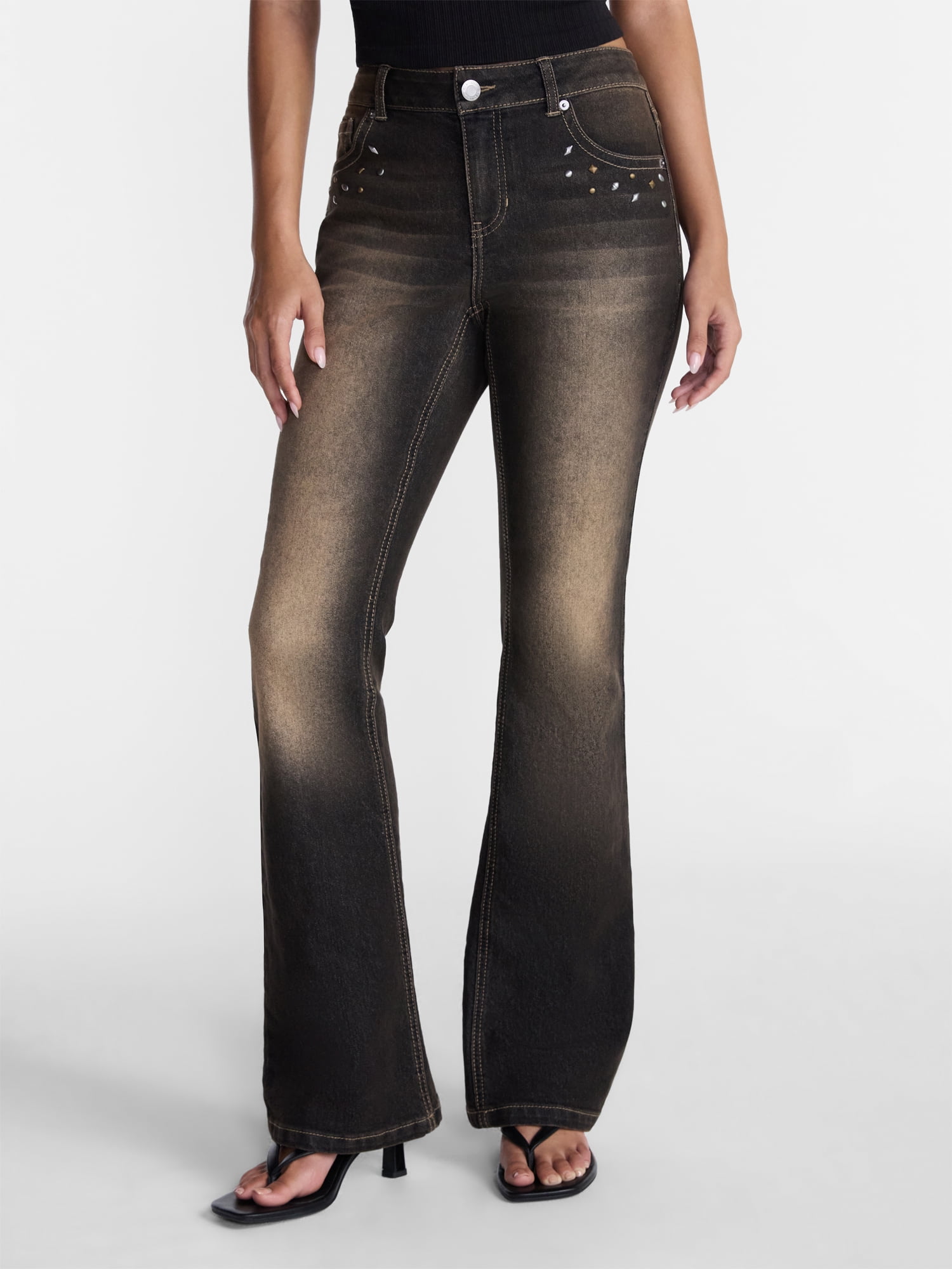 No Boundaries Novelty Stitch Bootcut Jeans, 32.5" Inseam, Women's 00-20