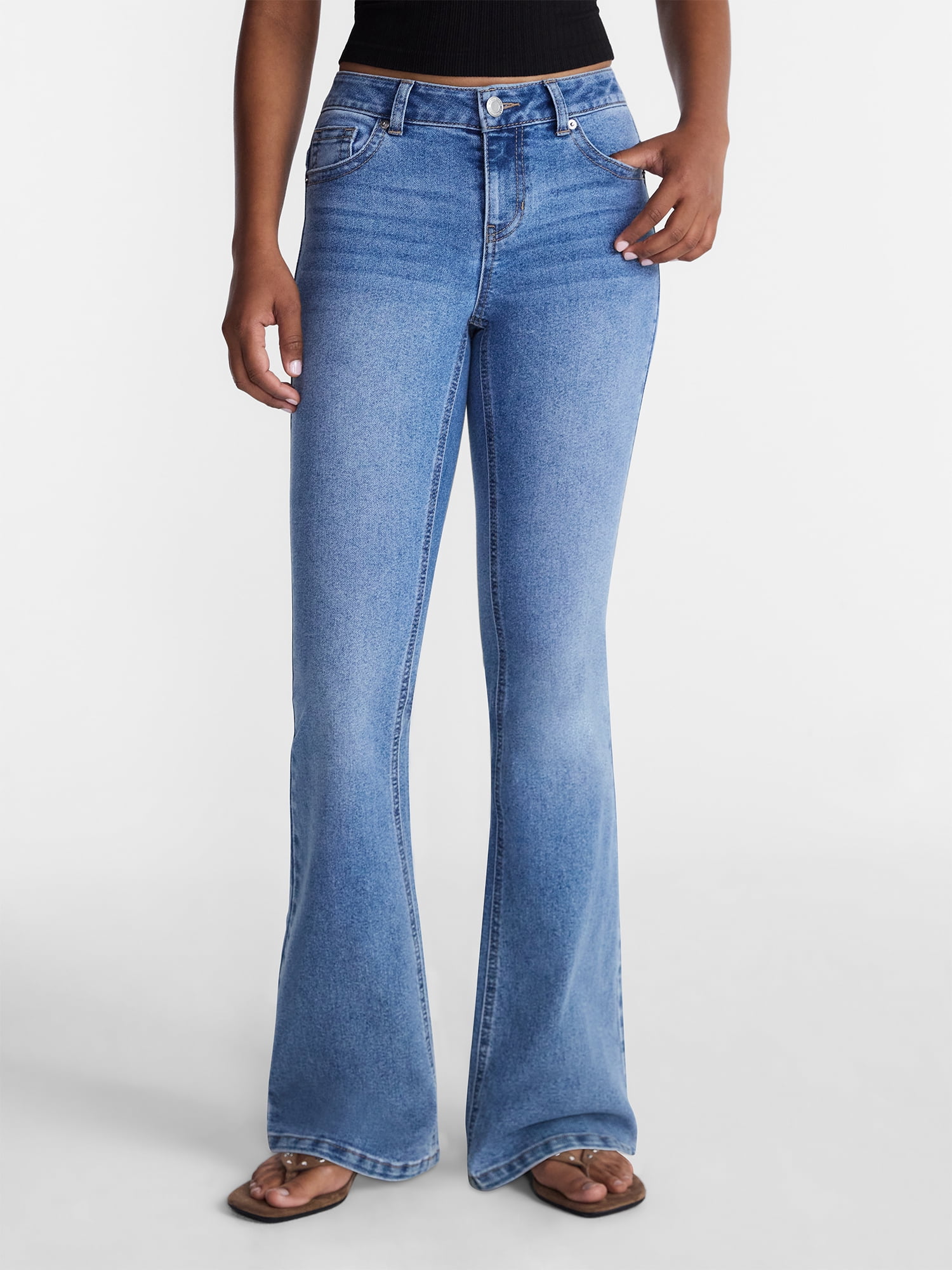 No Boundaries Novelty Stitch Bootcut Jeans, 32.5" Inseam, Women's 00-20