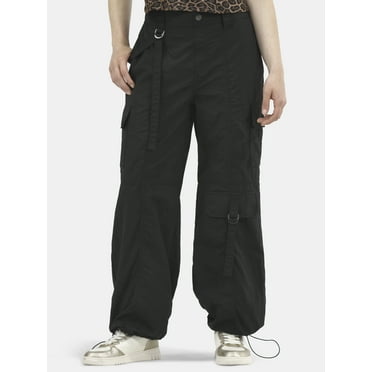 No Boundaries Nylon Parachute Pants, Women's and Women's Plus