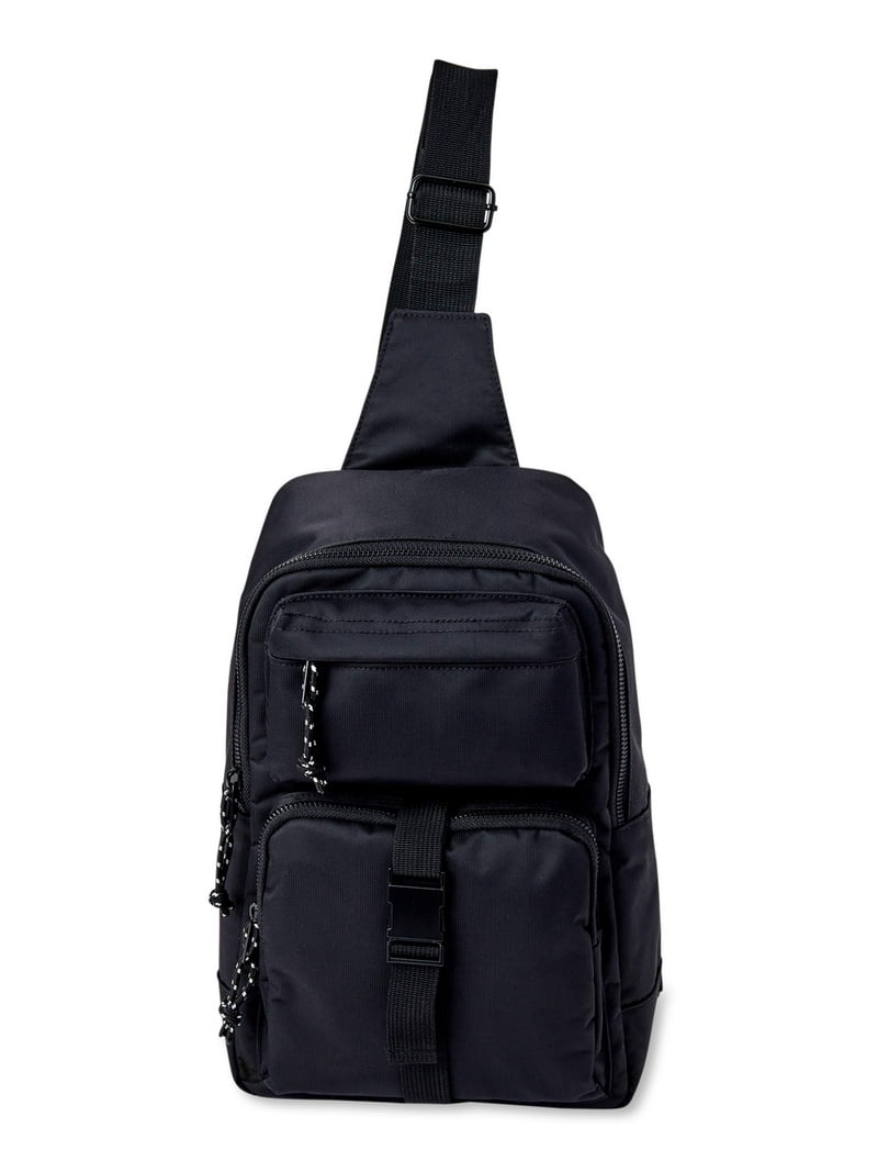 No Boundaries Nylon Sling Bag, Black - Walmart.com