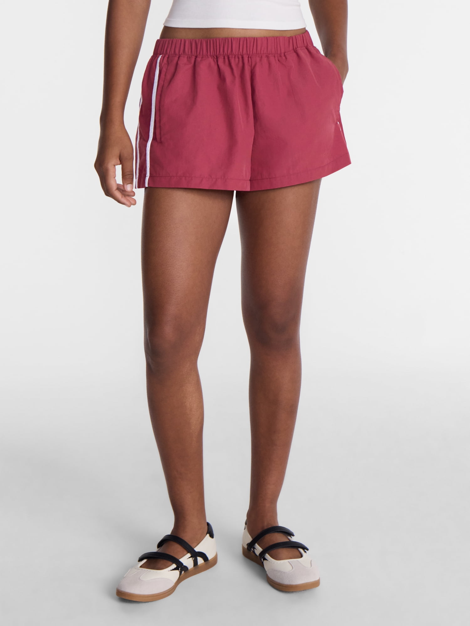 No Boundaries Nylon Track Shorts, 2'' Inseam, Women's XXS-XXL