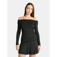 thumbnail image 1 of No Boundaries Off-The-Shoulder Mini Dress with Long Sleeves, Women's, 1 of 5