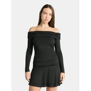 NO BOUNDARIES Off-The-Shoulder Mini Dress with Long Sleeves, Women's