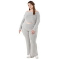thumbnail image 1 of No Boundaries Off-The-Shoulder Top & Straight-Leg Pants Set, 2-Piece, Women's and Women’s Plus, 1 of 5
