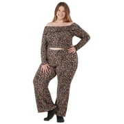 No Boundaries Off-The-Shoulder Top & Straight-Leg Pants Set, 2-Piece, Women's and Women’s Plus