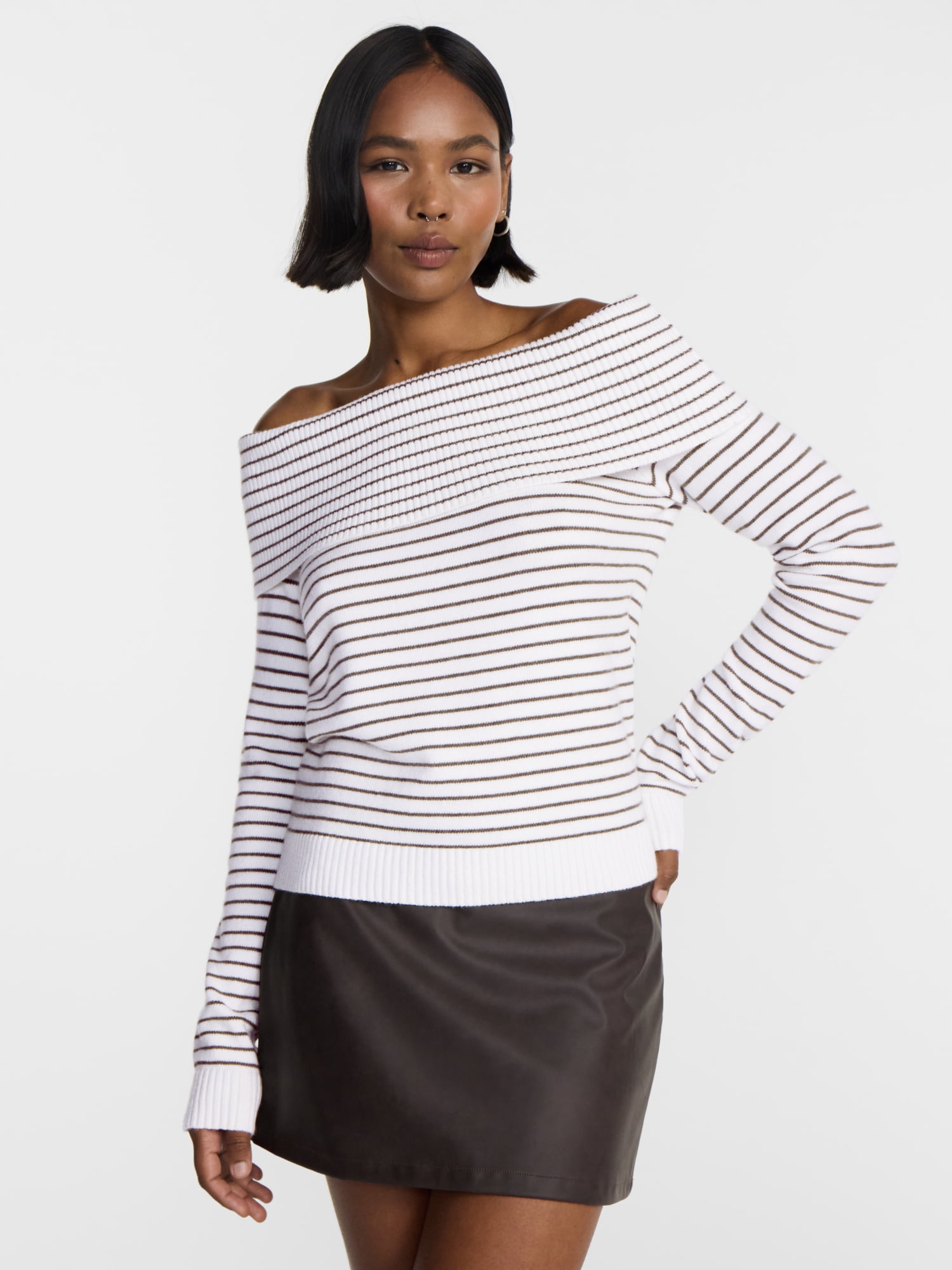 No Boundaries Off the Shoulder Sweater, Lightweight, Women's XXS-XXL