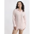thumbnail image 1 of No Boundaries Oversized Button-Up Shirt and Boxer Shorts Set, 2-Piece, Women's, 1 of 5
