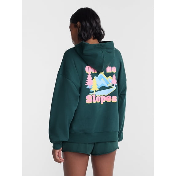 No Boundaries Oversized Fleece Hoodie, Women's and Women's Plus Sizes XXS-4X