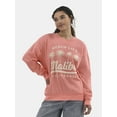 thumbnail image 1 of No Boundaries Oversized Graphic Crewneck Sweatshirt, Midweight, Women's and Women's Plus, 1 of 5