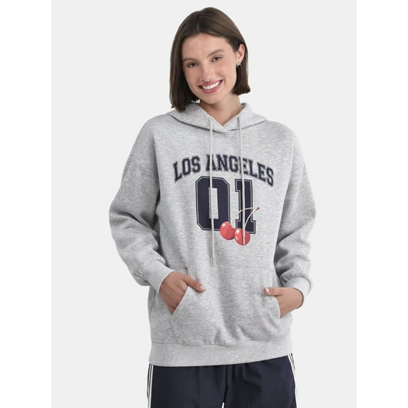 No Boundaries Oversized Printed Hoodie, Women's and Women’s Plus