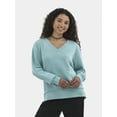 thumbnail image 1 of No Boundaries Oversized V-Neck Sweatshirt, Women's, 1 of 4