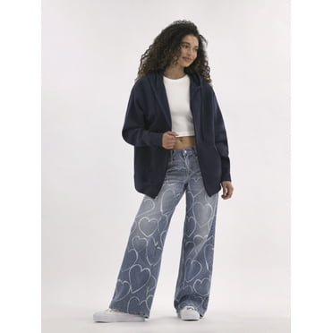No Boundaries Oversized Zip Hoodie, Women’s and Women’s Plus