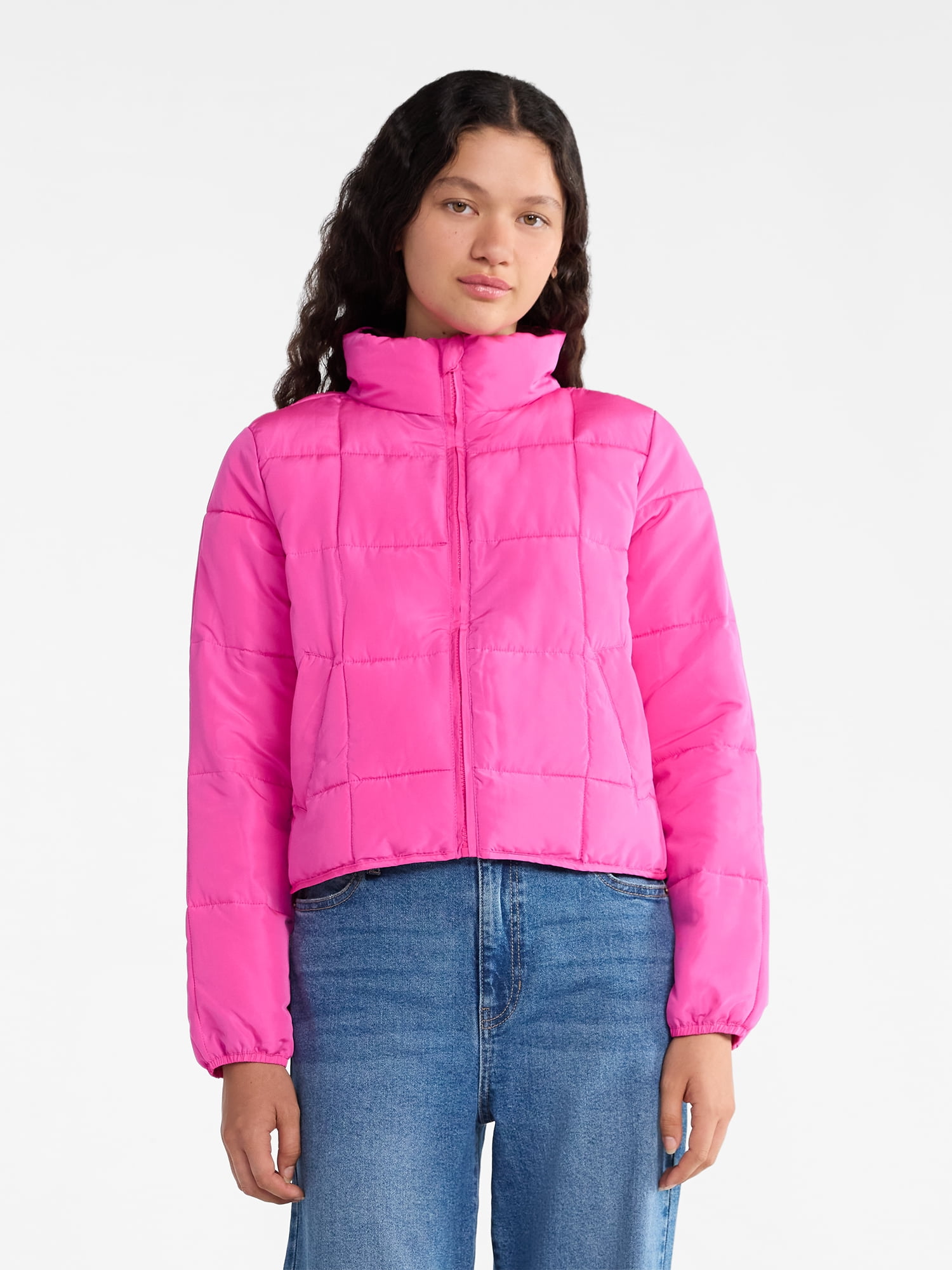 No Boundaries Packable Puffer Jacket, Women's and Women's Plus