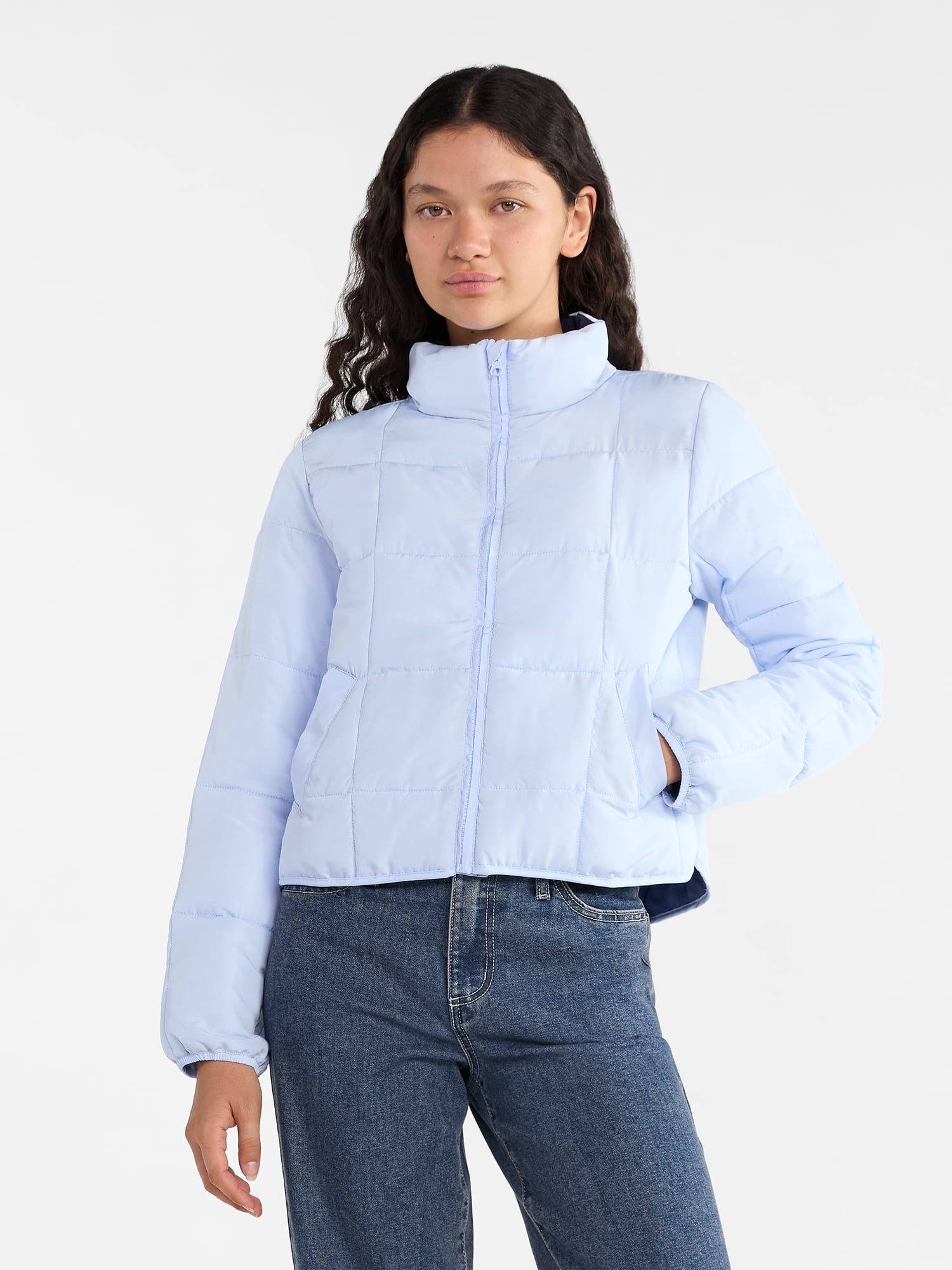 No Boundaries Packable Puffer Jacket, Women's and Women's Plus