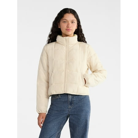 No Boundaries Packable Puffer Jacket, Women's and Women's Plus Sizes XS-4X