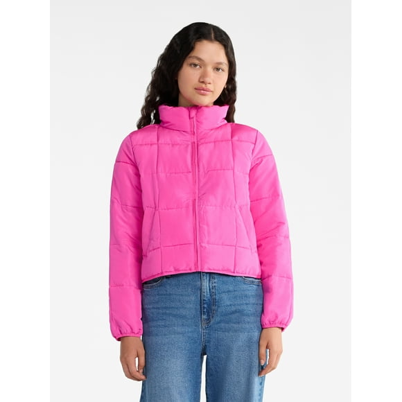 No Boundaries Packable Puffer Jacket, Women's and Women's Plus Sizes XS-4X