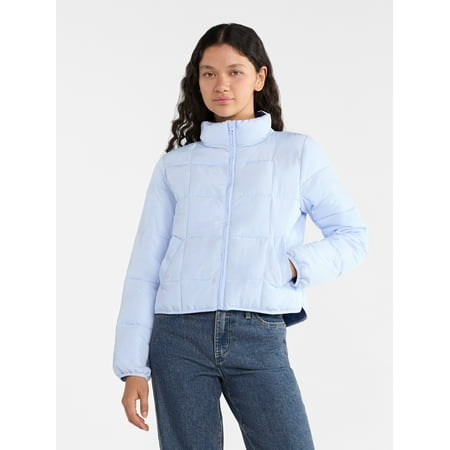 No Boundaries Packable Puffer Jacket, Women's and Women's Plus Sizes XS-4X