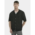 thumbnail image 1 of No Boundaries Palms and Mesh Stitch Cotton Button Front Sweater, Men's and Big Men's, 1 of 5