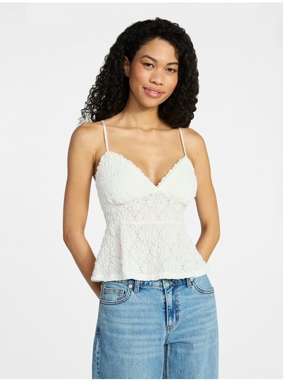 Peplum Lace Cami Top, Women’s XXS-XXL