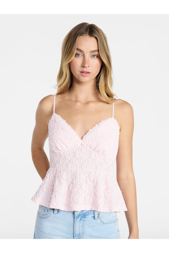 Peplum Lace Cami Top, Women’s XXS-XXL
