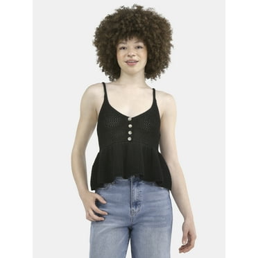 No Boundaries Peplum Sweater Tank Top, Women's