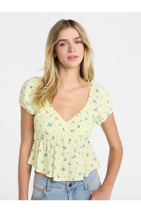 Picot Trim Babydoll Top, Women’s XXS-XXL