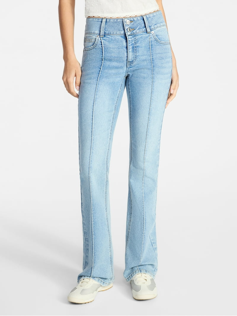 No Boundaries Pintuck Mini Bootcut Jeans, 32.5'' Inseam, Women's