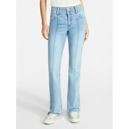 No Boundaries Pintuck Mini Bootcut Jeans, 32.5'' Inseam, Women's 00-20