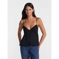 thumbnail image 1 of No Boundaries Pleated Babydoll Tank Top, Women’s XXS-XXL, 1 of 5