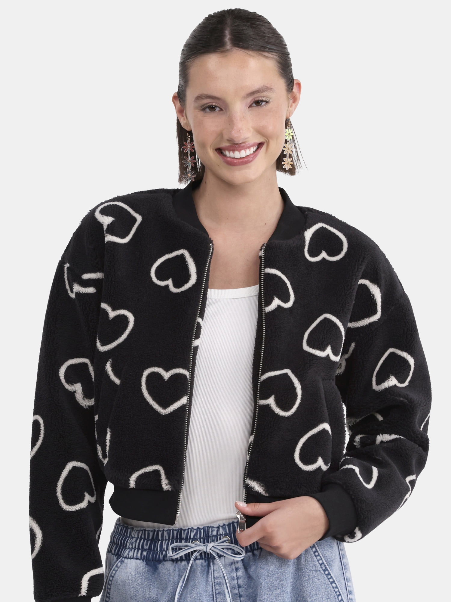 Plush Bomber Jacket