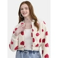 thumbnail image 1 of No Boundaries Plush Bomber Jacket, Heavyweight, Women's XXS-XXL, 1 of 5
