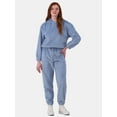 thumbnail image 1 of No Boundaries Plush Embossed Hoodie & Sweatpants Set, 2-Piece, Women's and Women’s Plus, 1 of 4