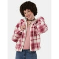 thumbnail image 1 of No Boundaries Plush Hoodie Shacket, Women's, 1 of 5