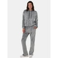 thumbnail image 1 of No Boundaries Plush Hoodie and Flare Pants Set, 2-Piece, Women's and Women’s Plus, 1 of 4