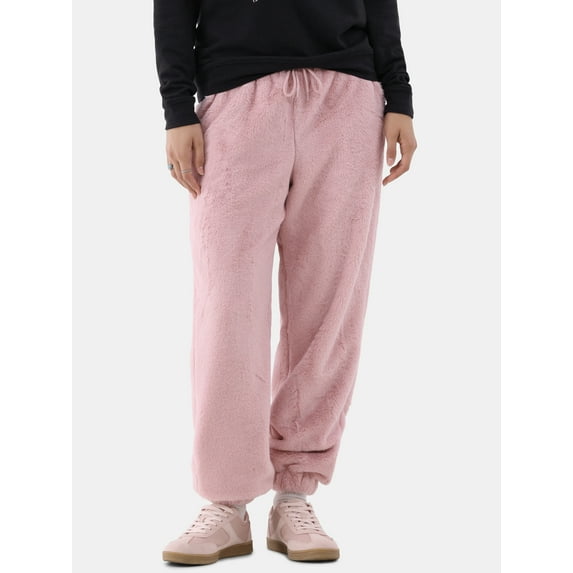 No Boundaries Plush Jogger Pants, Women's and Women's Plus