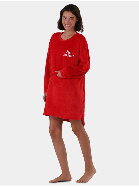 Plush Lounger with Zip Pouch, Women's and Women's Plus, Sizes XS to 3X