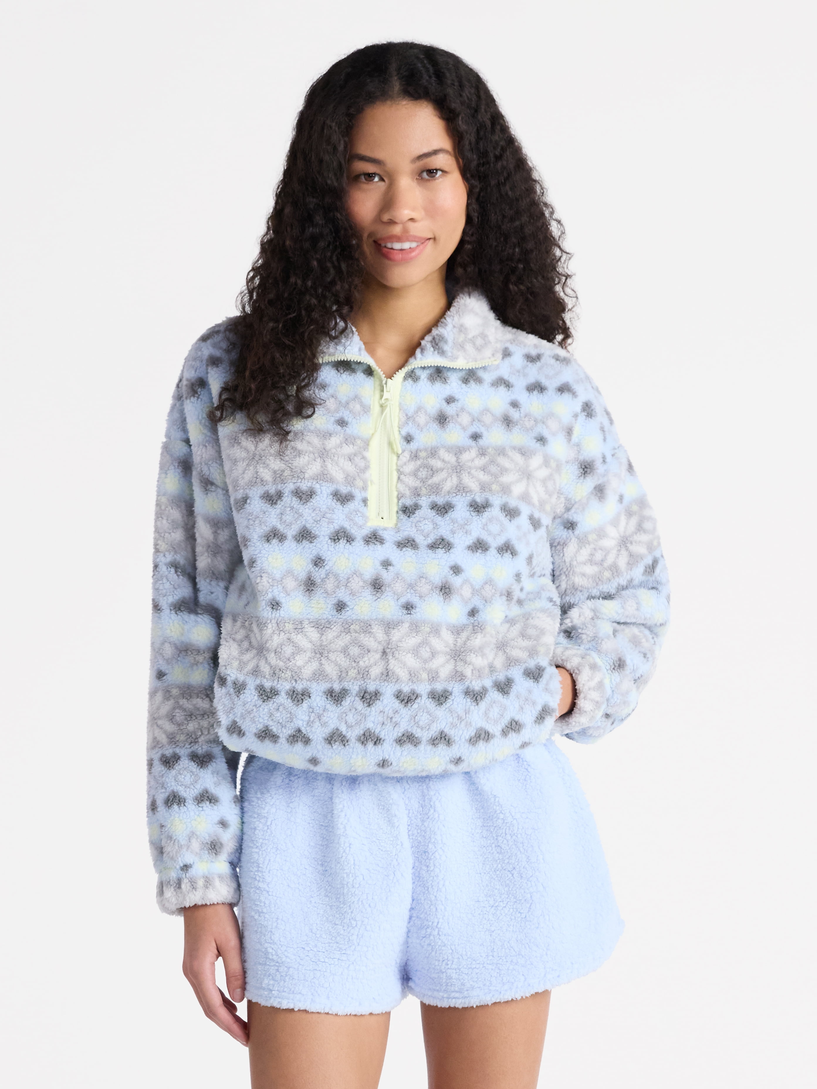 Plush Half-Zip Pullover, Women's and Plus
