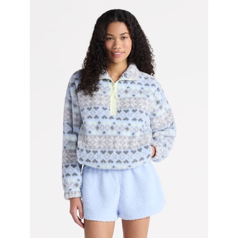 Plush Half-Zip Pullover, Women's and Plus